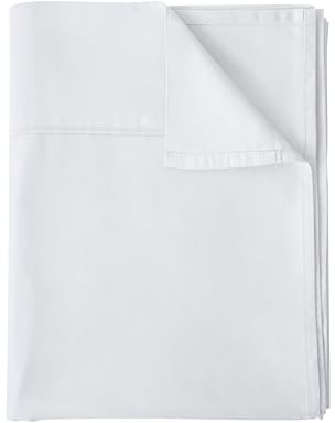 Flat Sheet Only Full Size, 400 TC 100% Egyptian Cotton Flat Sheet - Wrinkle, Fade, Stain Resistant (White, Full)