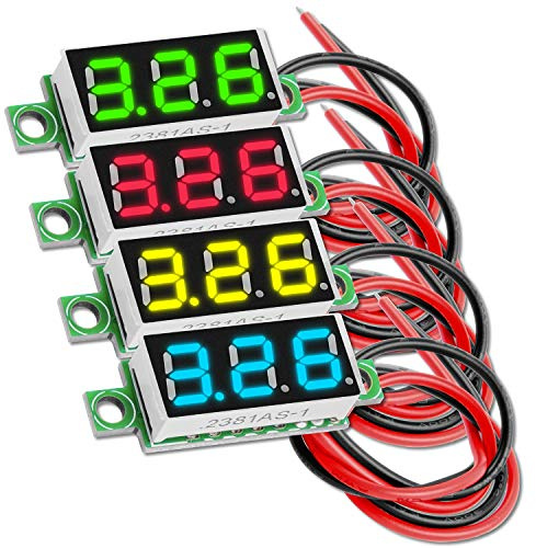 AZDelivery 0,28 pollici Mini Voltmetro Digitale con Display a LED a 7 Segmenti 2.5V - 30V, Display di Tensione, Modulo Voltmetro compatibile con Arduino incluso un E-Book!