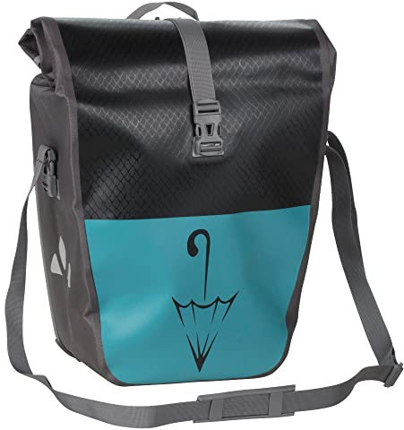VAUDE Aqua Back Color Single Fahrradtasche Hinterradtasche Gepäckträgertasche, schwarz-blau