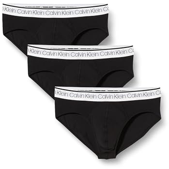 Calvin Klein Uomo Slip Hipster Confezione da 3 Intimo, Nero (Black W/White WB), L