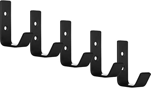 SOTECH 5 x Crochet à vêtement Loxten 60 x 20 x 45 mm noir Crochet de vestiaire Acier inoxydable Épaisseur de 3 mm Crochet pour vestes avec bords arrondis
