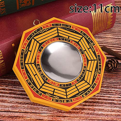 HEYONA Spiegel for Wall Decor, Bagua Mirror, Traditional Chinese Feng Shui Mirror, Taoist Buddism, 3Sizes FengShui Mirror Taoist Talisman Energy Home Decoration Lucky Chinese Feng Shui (Color : 11cm)