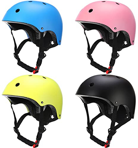 Kingdder 4 Pack Kids Helmets Cpsc Certified Toddler Bike Helmet Ages 3-8 Adjustable Children Training Headwear for Boys Girls Skateboard Bicycle Scooter Cycling Riding Sports(Multicolor)