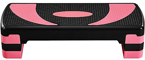 Yaheetech Step da Aerobica Piattaforma Step Regolabili con 3 Altezze 10/15/20cm Esercizio Allenamento Stepper per Fitness per Domestico Palestr con Base Antiscivolo 79,5 x 30 cm sostenere 250 kg