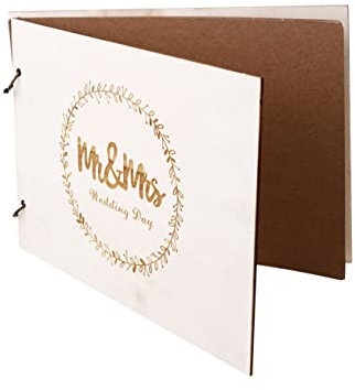 Gadpiparty Gästebuch Für Hochzeit Mit Geschnitztem Holzdeckel Personalisiertes Fotoalbum Nachrichtenbuch Für Verlobung Und Hochzeit Seiten Vintage-Stil Als Geschenk Für Brautpaar
