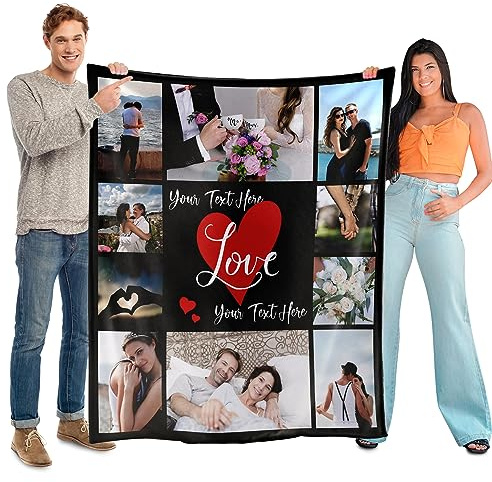 SearchI Personalisierte Weich Wärme Decke 152x203cm,Individuelle Decke mit Foto Worten Geburtstage und Weihnachten Personalisierte Geschenke für Mama, Papa, Kind, Hunde, Freunde oder Liebhaber