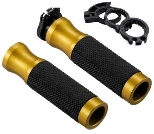 Motorrad Griffe Für Yamaha FZ09 07 03 10 MT-09 MT-07 MT-10 MT-03 Motorrad CNC 7/8 22mm Hand Bar Grip Lenker Griff (Farbe : Gold)