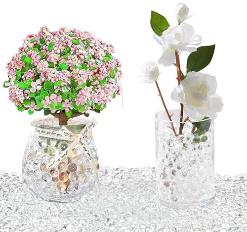 Water Beads Balls Decorative Granulates - 30000 Filler Beads 11-13mm Round Resin Decorative for DIY Home Flower Decor (Clear)