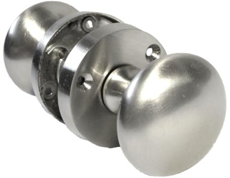 Epsom Door Handle Satin Nickel Round Door Knob Set - Victorian Style Sprung Internal and External Door Knobs for Mortice Locks and Tubular Latches (Pair of Knobs)