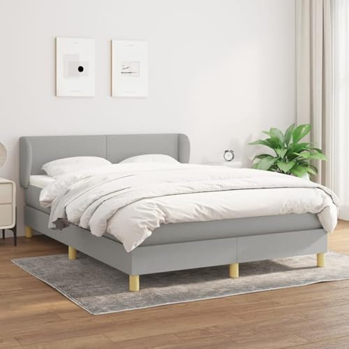 Juroupi Boxspringbett mit Matratze Betten Matratze Bett Mit Matratze Boxspringbett Mit Bettkasten Hellgrau 140x200 cm Stoff - 3126645