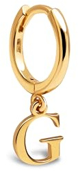 SINGULARU - Einzelner personalisierter Creolen-Ohrring Letter. Sterlingsilber mit 18 kt Goldbeschichtung. Schmuck für Damen. Buchstabe A-Z