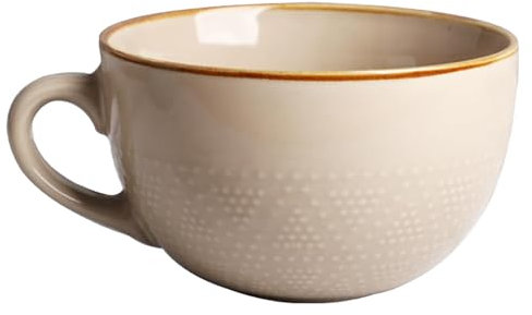 Aarcyye Tazza da Caffè Grande, 700 ml Tazza in Ceramica, tazza per Zuppa in Ceramica, Ciotola per Yogurt, Ciotola Grande con Manico,ciotola per Insalata di Cereali, per Cereali D'avena(Cachi)