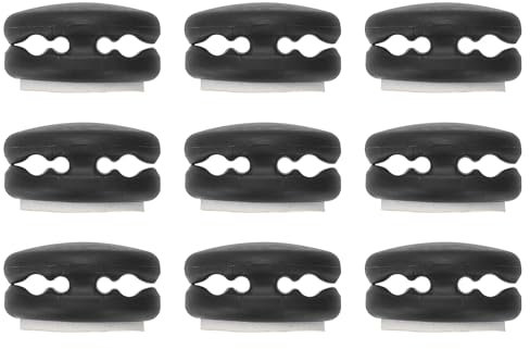 PATIKIL 9 Pcs Double Cord Holders, Mini Adhesive Cable Clips Wire Holders Cable Management Clip Cord Organizer for Desk Nightstand Home Office RVs Car Cubicle, Black