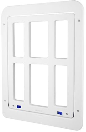 Hunddörr, kattklaffingång, låsbar husdjursåtkomstpanel, magnetiskt stängningssystem, robust vit , för vägg, , inomhus- eller utomhusinstallation, 20,8 x 24,4 cm