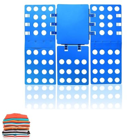 Planche à Plier les Vêtements,Planche Pliage Plastique Linge Plie Vetement et Rapide Facile Plieuse a Linge Facile pour les Enfants et les Adultes de Plier des Vêtements de Différentes Tailles Bleu