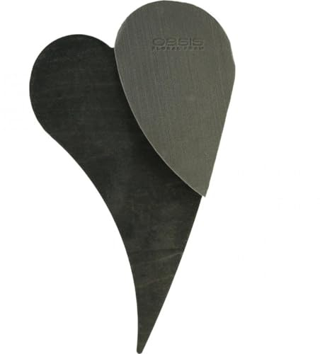 OASIS® Black Bioline® Steckschaum Herz Schwarz für Floristik Deko Hochzeiten Trauerfeiern 34cm 2St