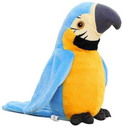 MAGIC SELECT Pappagallo Parlante e Canterino. Giocattolo Elettronico Peluche che Riproduce la Voce Ripete Quello Che Dici e Cantare Canzoni in Varie Lingue. Batteria Ricaricabile USB.