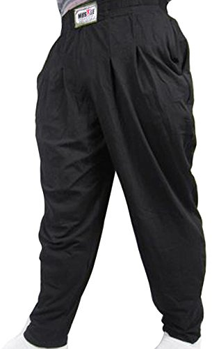 Pantalones Holgados para los Hombres Gimnasio de musculación de algodón y Spandex Negro L