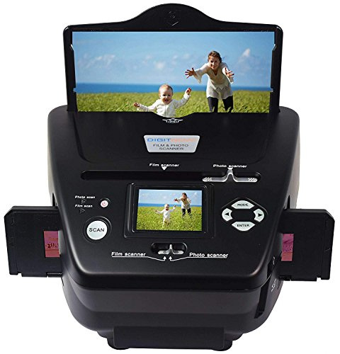 DIGITNOW All-in-One High Resolution 16MP Film Scanner, with 2.4 LCD Screen Converts 35mm/135slides&Negatives Film Scanner Photo, Name Card (Black)