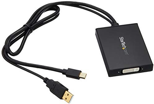 StarTech.com Adaptateur Mini DisplayPort vers DVI Dual Link - Adaptateur Convertisseur Vidéo d'Écran Actif Mini DisplayPort vers DVI-D - Alimentation USB - Dual Link - Noir (MDP2DVID2)