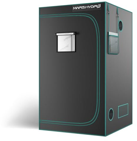 MARS HYDRO 3.3’x3.3′ Grow Tent 39X39X71 1680D Canvas 100% Reflective Mylar Grow Tents for Indoor Hydroponic Plant Growing Room for TS1000/MH-E3000