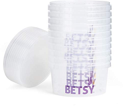 Betsy - Juego de 10 macetas de almacenamiento de plástico transparente con tapas, 500 ml, grado alimenticio, recipientes para mezclar y dulces