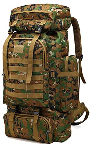 Kabxhueo Rucksack 80L Wasserdicht Notfallrucksack Military Armee Rucksack Großer Outdoor Reiserucksack Kampfrucksack Fluchtrucksack Survival Backpack für Herren Damen für Camping, Wander, Trekking