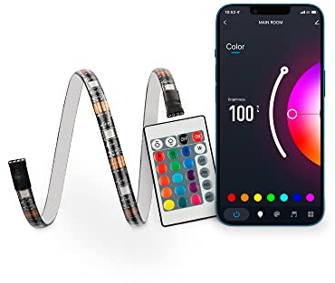 KSIX Tiras LED TV 55 pulgadas, Control Remoto y App, 16 colores RGB, 4 modos dinámicos, 6 tiras de 53 cm, Recortables