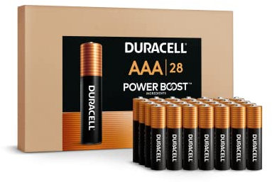 Duracell Coppertop AAA Batteries, 28 Count Pack Triple A Battery with Power Boost Ingredients, Long-lasting Power Alkaline AAA Battery for Household and Office Devices (Ecommerce Packaging)