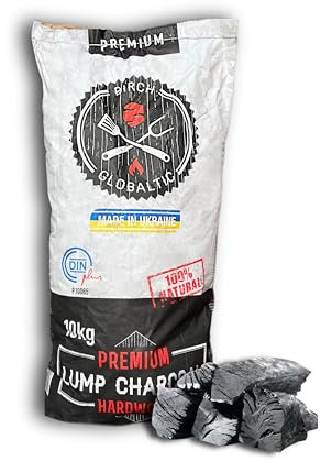 Globaltic Charbon de charbon de bois de qualité supérieure - 10 kg - Noir - Pour barbecue à charbon, grillades, fours à pizza - Qualité professionnelle - Facile à allumer et longue durée de vie