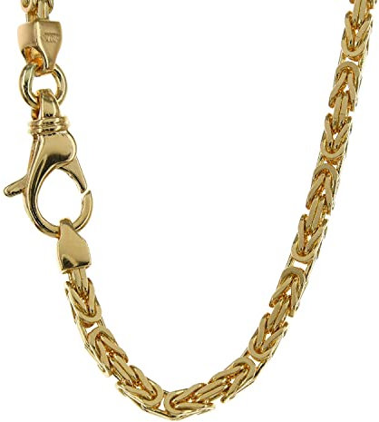 hoplo holzenplotz Goldkette Königskette Halskette Breite 2,5 mm massiv 750-18 Karat Gold, Kettenlänge:21 cm Armkette