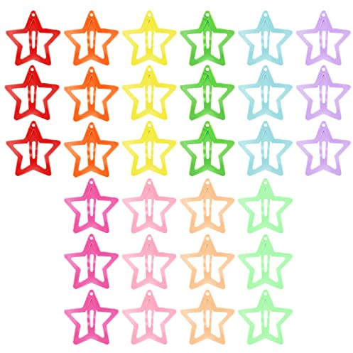 30 Stücke Haarspangen Sterne Klein, Star Hair Clip Haarschmuck Sterne Haarklammer Mädchen Glitzer Haarspangen Süßigkeiten Farbe Metall Haarspange Kinder Niedlichen Haar Haarspangen Für Mädchen（Bunt）