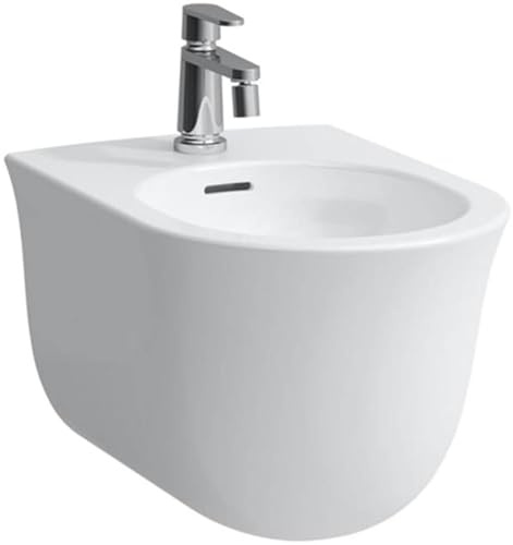 LAUFEN The New Classic Wandbidet, 1 Hahnloch, mit Überlauf, verdeckte Befestigung, H8308517573021, Farbe: Snow (weiß matt)