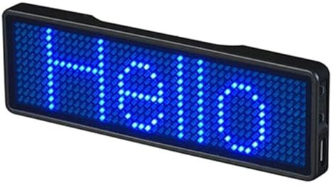 DollaTek Trådlös uppladdningsbar LED Namnskylt DIY Programmerbar Scroll Meddelandekort Mini LED-display för köpcentra Party Hotell-Blå