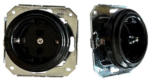 Meccanismi elettrici - Serie Porcellana - 2902001-N BASE INCASSO PORCELLANA NERA