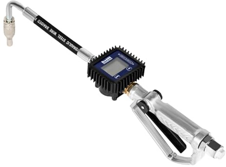 Pneumatisch Zapfpistole Diesel Öl-Messpistole Dieselpumpe Betankungspistole mit Zählwerk und Rigid Tube, Digitale ölregelventil Meter Düse für Heizöl Schmieröl, 58 * 15cm