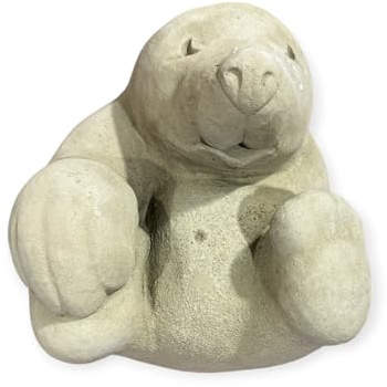 OriginalPaul Skulp & Betondesign Verspielter Maulwurf auf dem Rücken liegend - Robuste Steinguss-Skulptur Maße (H/B/T): 14/15/16 cm