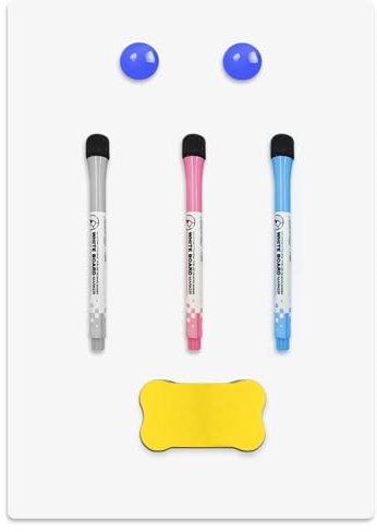 Papier Tableau Blanc Magnétique 30 * 21cm - Adhesif Mural Effacable avec 3 Marqueurs, 2 Aimants Adhésifs et Effaceur pour l'École/le Bureau