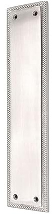 Infinity Decor Placa de empuje de latón macizo estilo georgiano en acabado cromado pulido, 290 x 67 mm, ideal para puertas delanteras internas o externas