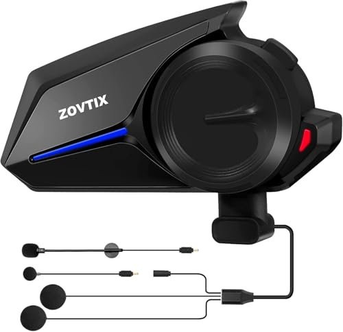 Motorcycle Helmet Headset, Motorbike Intercom 500M 2 Riders Motorbike Communication System, S2 Intercom Headphones Speaker with DSP&CVC Noise Cancellation/HiFi Sound/Waterproof/Wake up Siri-1 Pack