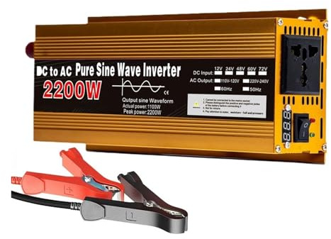 Convertisseur Convertisseur d'alimentation Portable À Onde Sinusoïdale 12 V vers 220 V 1600 W 2200 W 3000 W DC 12 V vers AC 220 V pour Voiture Transformateur(12V 50HZ 2200W)