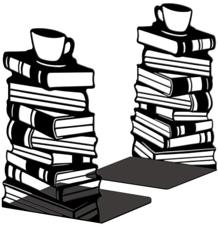 Peacoblue Buchstützen Metall,Bücherstapel Buchstütze Dekorativ für Bücher | 1 Paar 5.3x4.3x7.9 schwere Gusseisen Buchhalter, Stabile Buchstopper für Bücherregal, Schreibtisch, Büro und Wohnraum