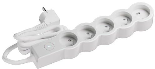 LEGRAND | Rallonge multiprise 5x2P+T avec Interrupteur Lumineux on/Off Discret, 3M, Blanc