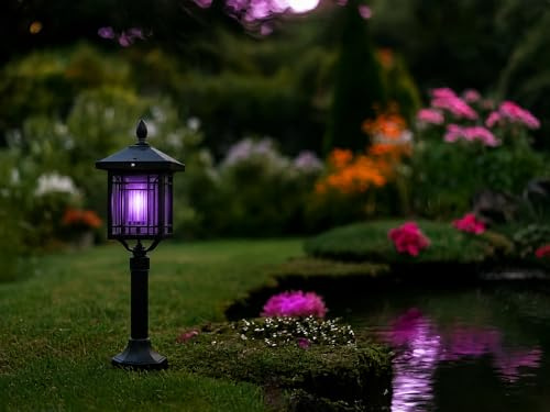 Lampe Anti-Moustique Solaire Extérieur - Piège à Moustiques UV Rechargeable USB - Étanche IP65 - pour Terrasse, Jardin, Balcon et Camping - sans Produits Chimiques