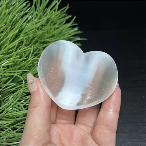 Hermoso Plato de cuenco de selenita Natural, rejilla de cristal de cuarzo tallado en bruto, Chakra Mineral de cuarzo Fengshui for regalo de decoración del hogar(40-50g)