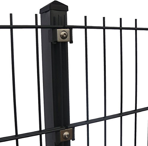 Doppelstabmattenzaun Höhe 1,03 m komplett Set 10 m bis 40 m Anthrazit oder Moosgrün (25 m, Anthrazit RAL 7016)