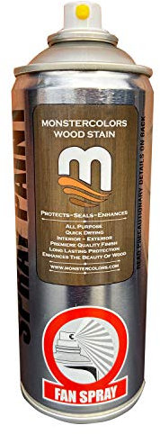Monster Premiere Wood Stain 400ml Aerosol Available in 10 Popular Colours, (Dark Rich Mahogany)