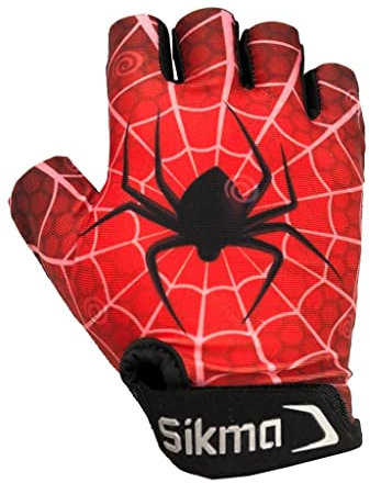 SIKMA Gepolsterte Fahrradhandschuhe für Kinder, Jungen, Mädchen, Größe XXXS/XXXXS, Rot