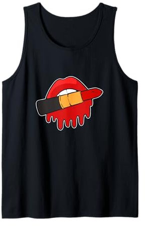 Lippenstift im Mund Modell Tank Top