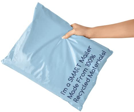 Smart-Versandtaschen, 100 % recyceltes Polymaterial, umweltfreundlich, 25,4 x 33 cm, 25,4 x 33 cm, 100 Stück